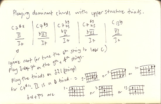 Playing dominant chords with upper structure triads