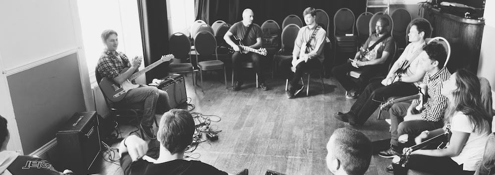 Mike teaching a class for the London Jazz Guitar Group